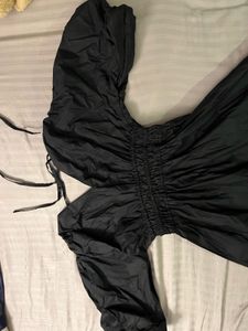 Gothic Witch Shirred Puff Dress