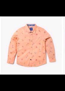 Boys Blue Car Print Shirt