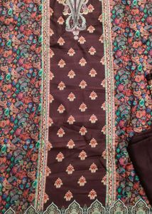 winter Printed suit material with Shawl