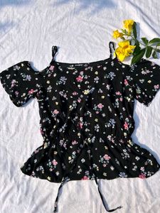 Floral Cold Shoulder Top