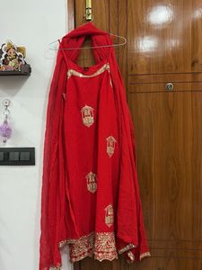 designer Red Kurta Set with Sharara