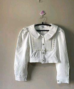 White Cropped Blouse