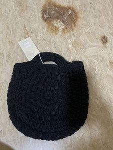 Chunky Knit Black Handbag