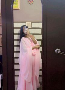Elegant Pink anarkali Suit chuni