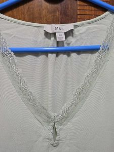 Marks &amp; Spencer Mint Green Lace detail Top