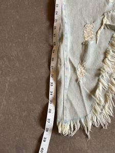 Distressed Denim Asymmetrical Skirt