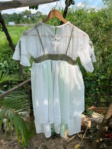 Beautiful White and Green Ethnic