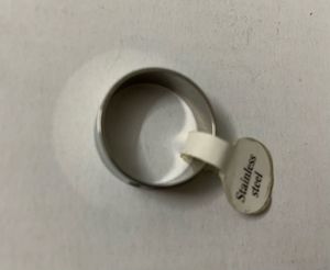 Unisex Silver Toned Crescent Moon Cutout Ring