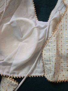 Elegant Cream Blouse with Gold Motifs