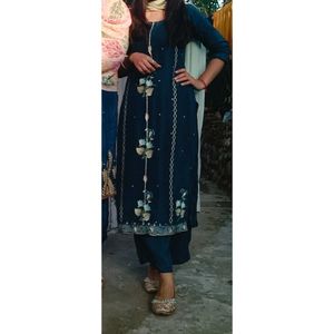 Plazzo Suit With Organza Dupatta