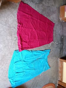 Two Cotton Ethnic Skirts - Pink & Blue