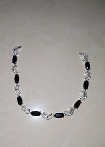 Elegant Black Stone Diamond Necklace