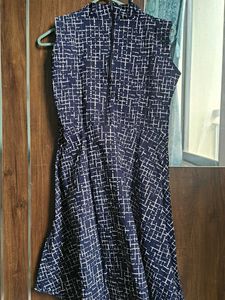 Stylish Blue &amp; White Printed Dress