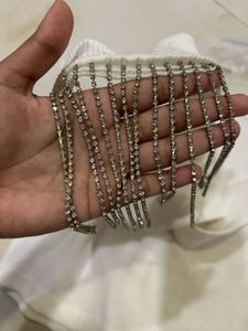 Sparkling Chain Halter Neck Top