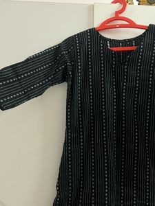 Black Striped Short Kurti