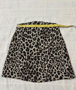 Mango Leopard Print Mini Skirt