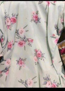 Pastel Floral Print Kurta with Bell Sleeves