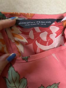 Pink Floral Print Top with Flutter Bell Sleeves -