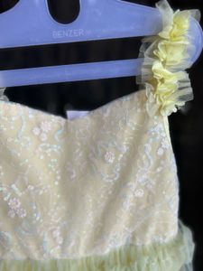 Chic Yellow Ruffled Party Dress