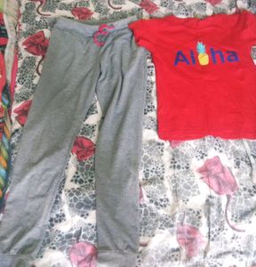 Track Pant & Red T-shirt Full Set