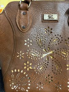 Stylish Brown Cut-Out Handbag