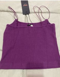 ONLY Casual Sleeveless Solid WomenPurple Top