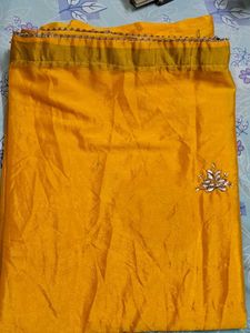 Vibrant Yellow Silk Saree
