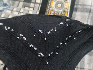 Black Sequin Embellished Blouse