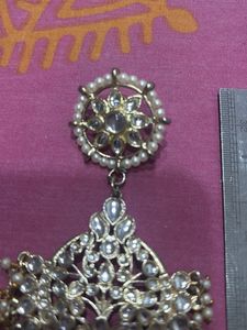 Elegant Pearl &amp; Stone Dangle Earrings