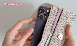 Handmade Crochet Clutch with Rose Design