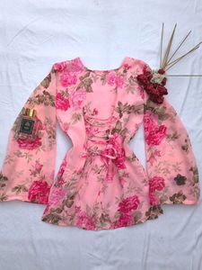 Floral Corset back kurti 🌷
