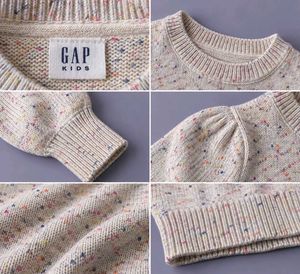 PASTEL SPECKLED PUFF-SLEEVE KNIT SWEATER