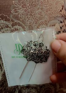 Boho Oxidized Silver Jhumka Earrings Set