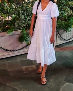 Elegant White Midi Dress