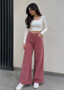 Wide Leg Brown Denim Jeans