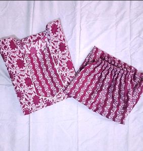 Not used totally new Burgundy Floral Kurta Set