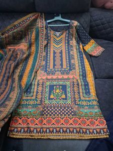 Vibrant Printed Kurta Set with Dupatta
