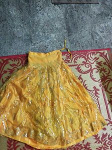 Beautiful Yellow Sequin Ethnic Skirt
