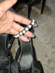 Black Bow Detail Heels