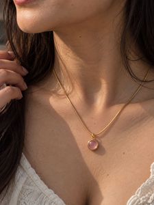 Elegant Pink Stone Necklace