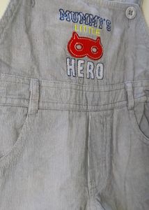 Cute Grey Dungaree For 3-6 Month Boy