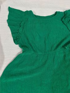 Emerald Green Flutter Sleeve Dress