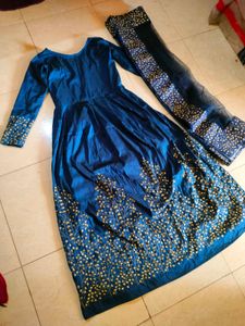 Blue Embroidered Anarkali🧙💎🧋🥤