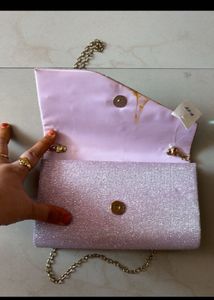Sparkly Clutch with Gold Chain