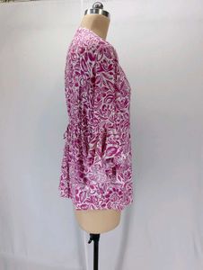 Chic Floral Print Bell Sleeve Top