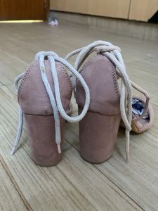 Strappy Lace-Up Block Heels