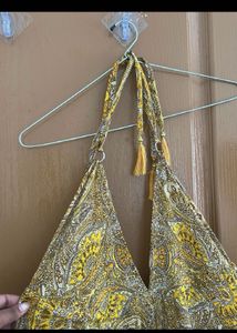 yellow Print Maxi Dress