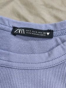 Zara Lavender Ribbed Long Sleeve Top