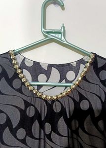 Elegant Black Sheer long Dress