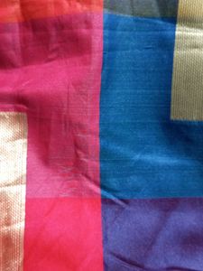 Multicolor Saree in good condition without blouse.